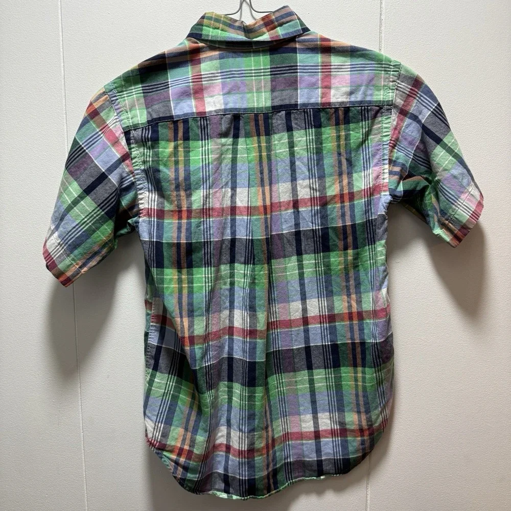 Ralph Lauren Boys Size Small (8) Colorful Plaid Short Sleeve Button Down‎ Shirt